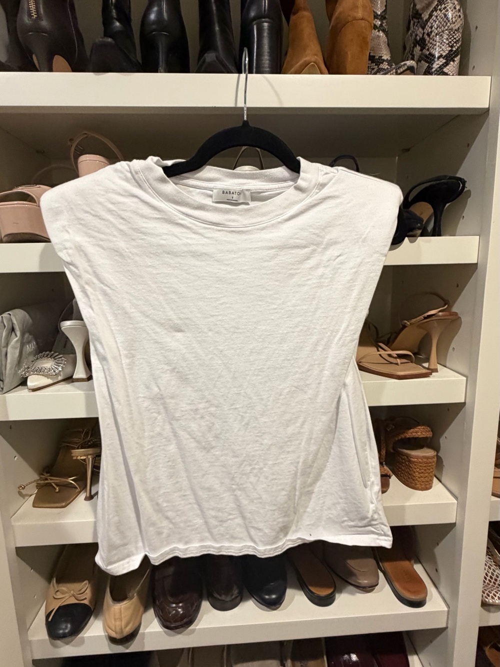 Babaton Aritzia white Muscle Tee with Structured Shoulders